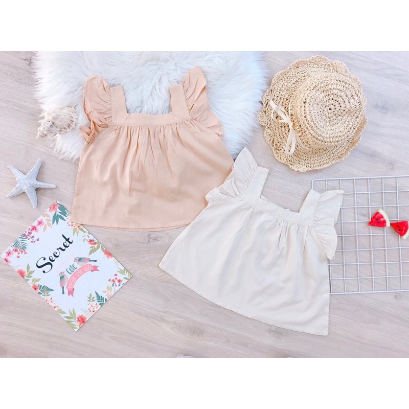Áo cánh tiên lụa đũi bé gái