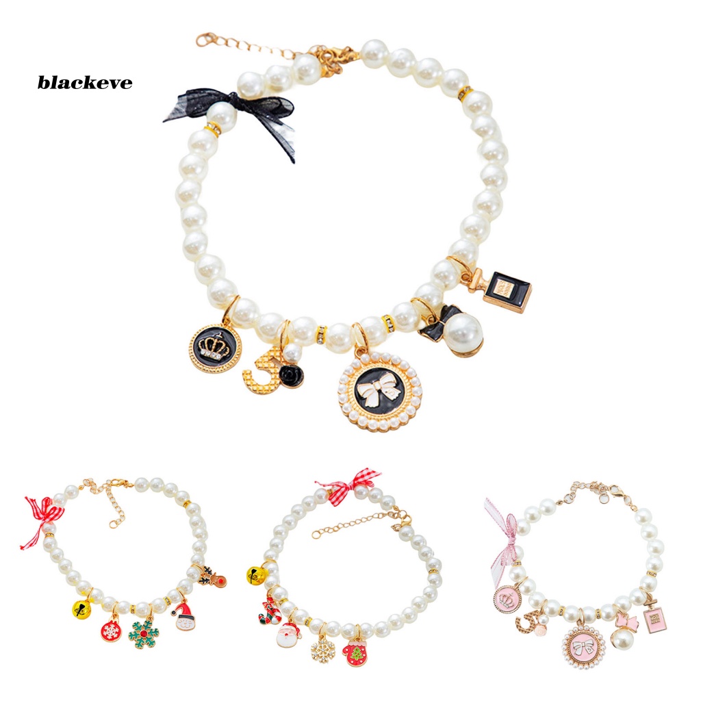 Vòng Cổ Ngọc Trai Nhân Tạo Phối Mặt Hoạt Hình Dễ Thương Cho Thú Cưng