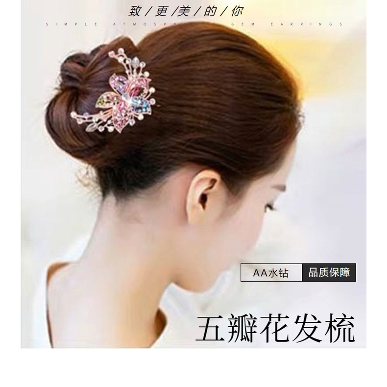 Cài Tóc Hình Hoa Đính Đá Thời Trang Cho Nữ