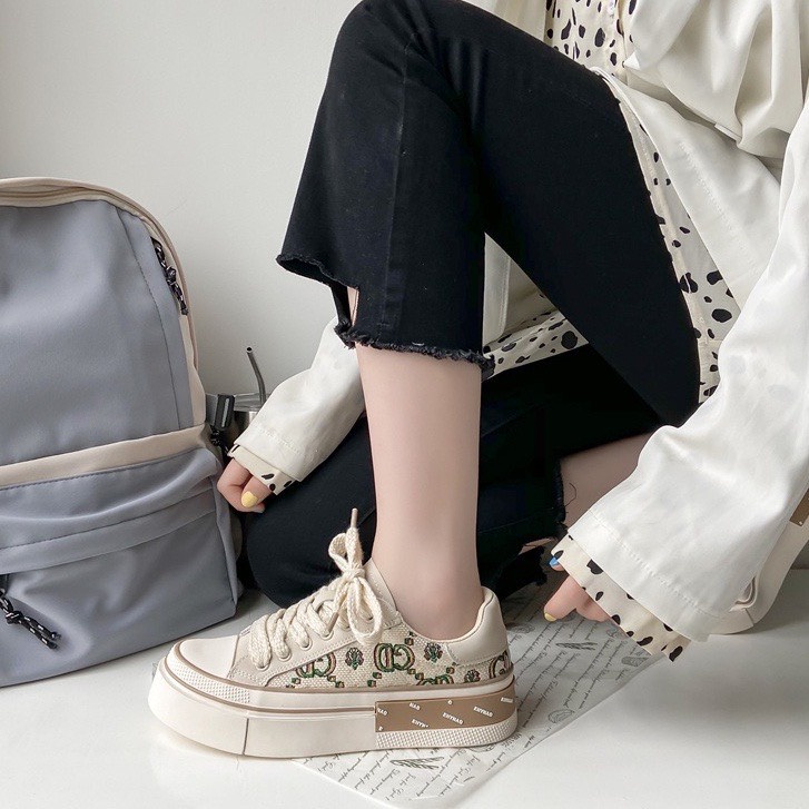 Giày thể thao nữ giá rẻ, giày sneaker nữ hàng loại 1 bản thêu Mã GD01