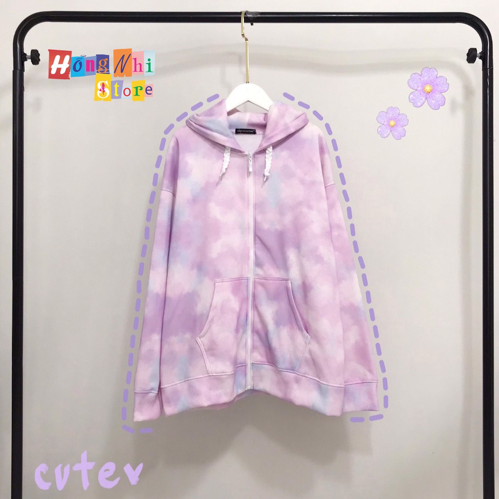 Áo Khoác Hoodie Zip 3D Oversize Ulzzang Unisex Loang Màu Hoạ Tiết Dáng Rộng - MM | BigBuy360 - bigbuy360.vn