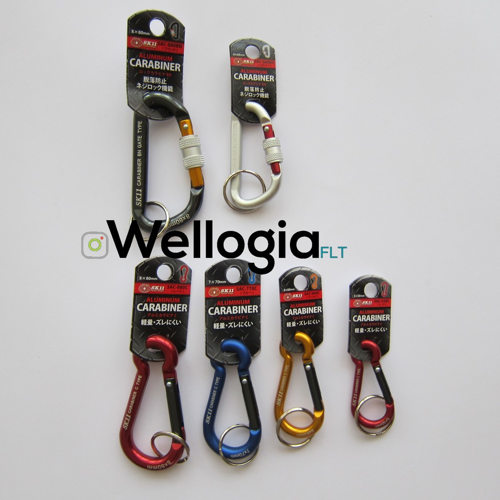 Móc khóa Carabiner SK11 đa năng phong cách Nhật Bản