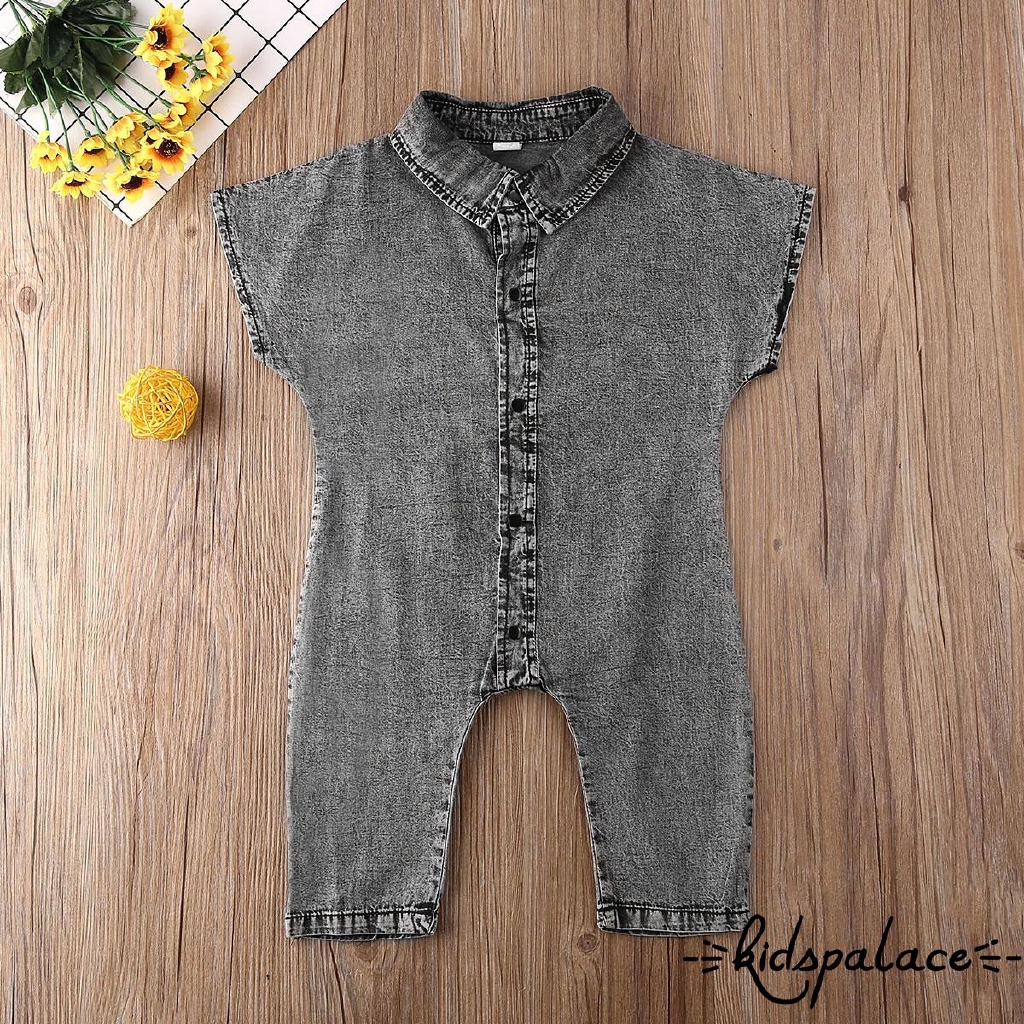 Bộ Áo Liền Quần Denim Cho Bé