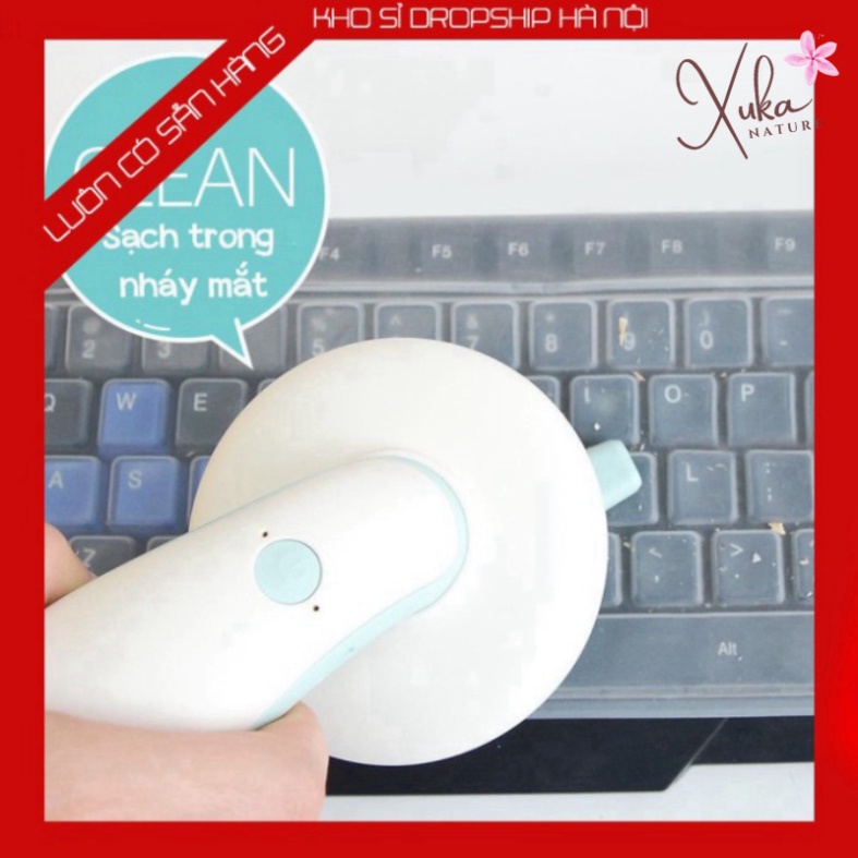 Máy hút bụi cầm tay mini sạc pin không dây để vệ sinh cho bàn làm việc phím laptop PC QV80 - Xuka Store