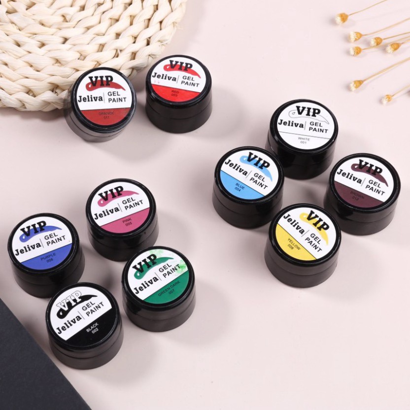 Gel vẽ nail , vẽ móng 12 màu siêu đặc Jeliva