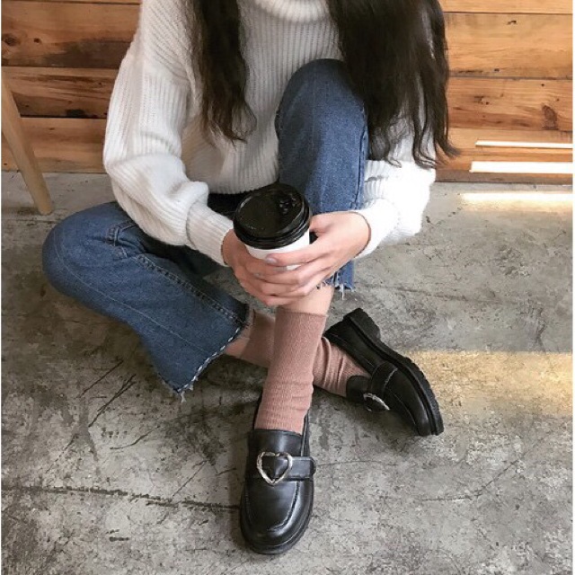 ] Giày oxford khuy trái tim da trơn D11 | BigBuy360 - bigbuy360.vn