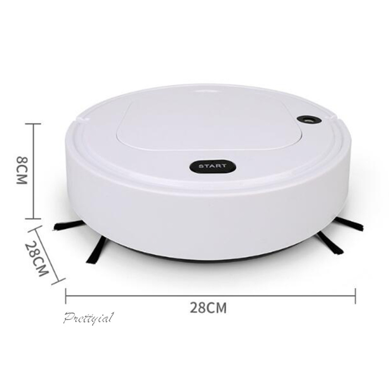[PRETTYIA1]4-in-1 Smart Robot Vacuum Cleaner USB Charging Sweeping Robot White