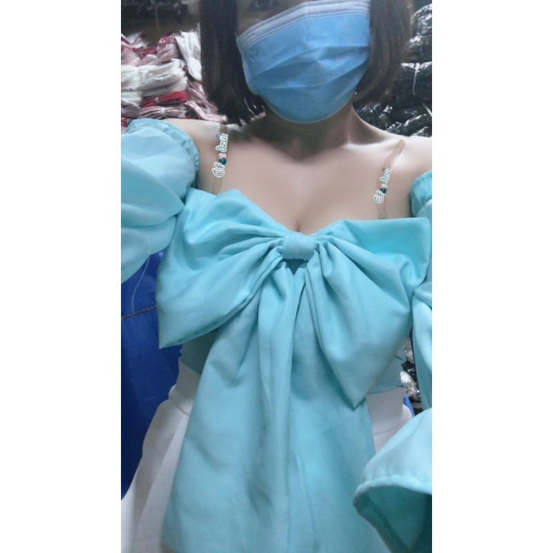 Áo nơ to trễ vai tay dài xinh xắn_UN | BigBuy360 - bigbuy360.vn