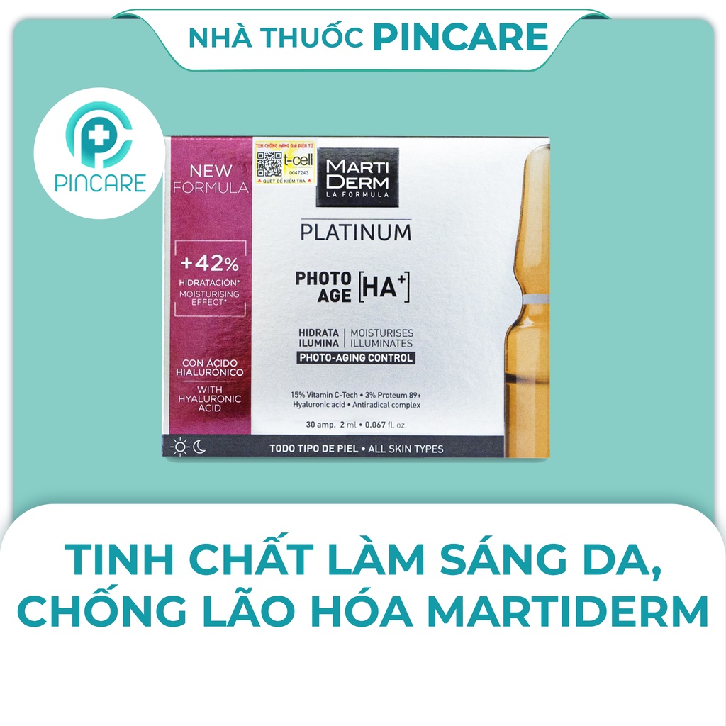 Tinh chất dưỡng da Martiderm Photo Age HA+( Vỉ ) dưỡng ẩm, sáng da, chống lão hóa - Hàng chính hãng -Nhà thuốc PinCare
