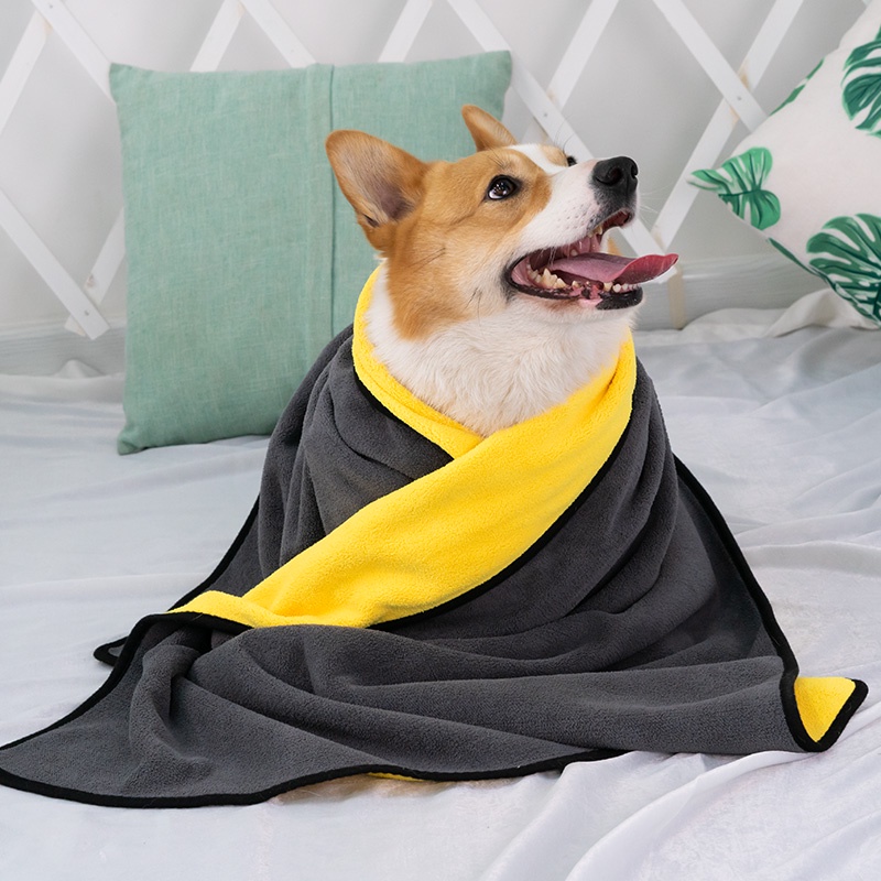 &lt;cutepethome&gt;Khăn Tắm Thấm Hút Tốt Nhanh Khô Tiện Dụng Cho Thú Cưng