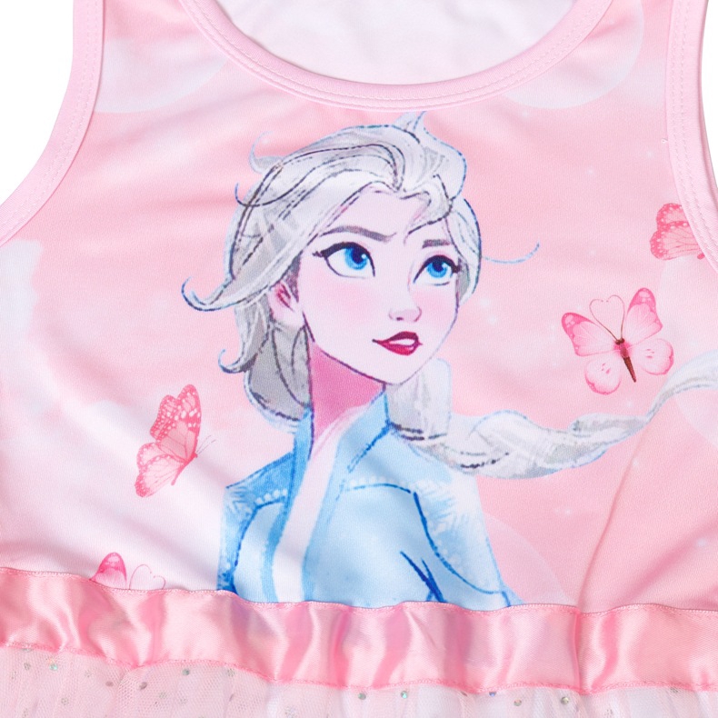 Kame Đầm Công Chúa Elsa Không Tay Phối Lưới Thời Trang Mùa Hè 2020 Cho Bé Gái W1027