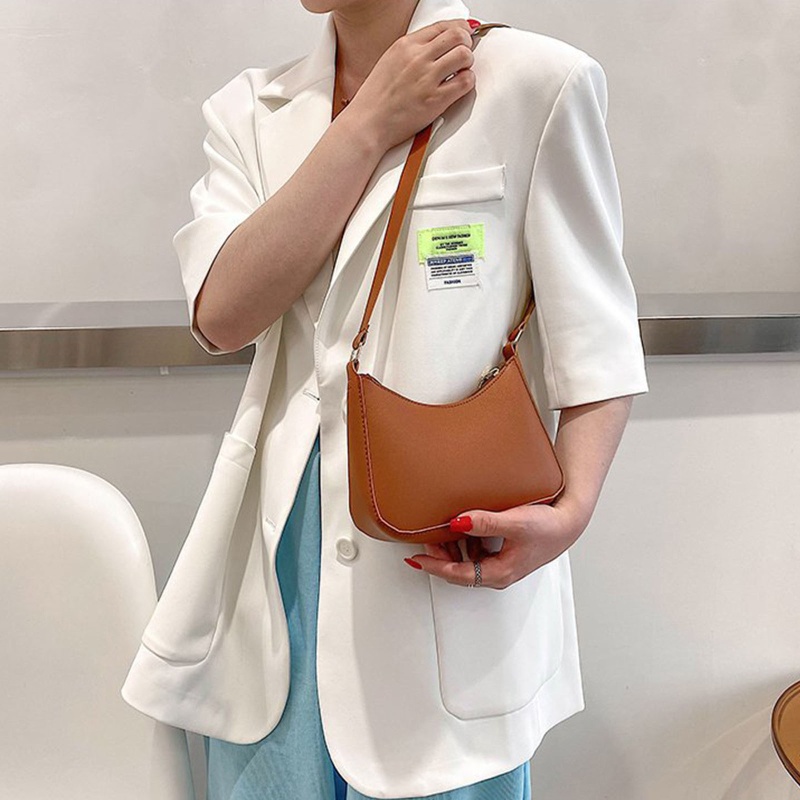 Túi Da Đeo Vai / Kẹp Nách Có Khóa Kéo Thời Trang Dễ Phối Đồ Cho Sinh Nhật