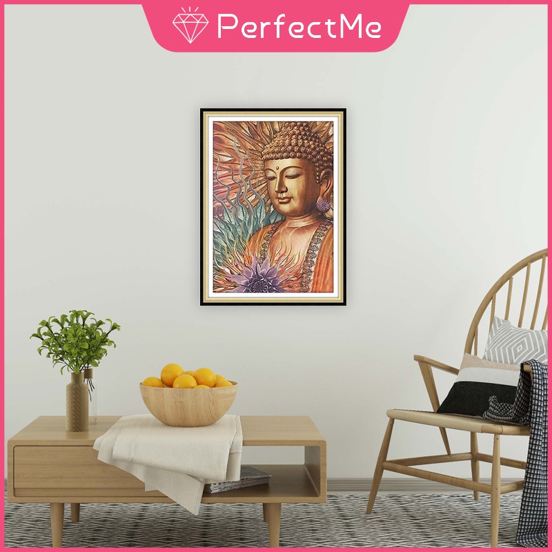 Bộ tranh đính đá 5d họa tiết phật giáo độc đáo kích thước 30x40cm DIY dùng trang trí