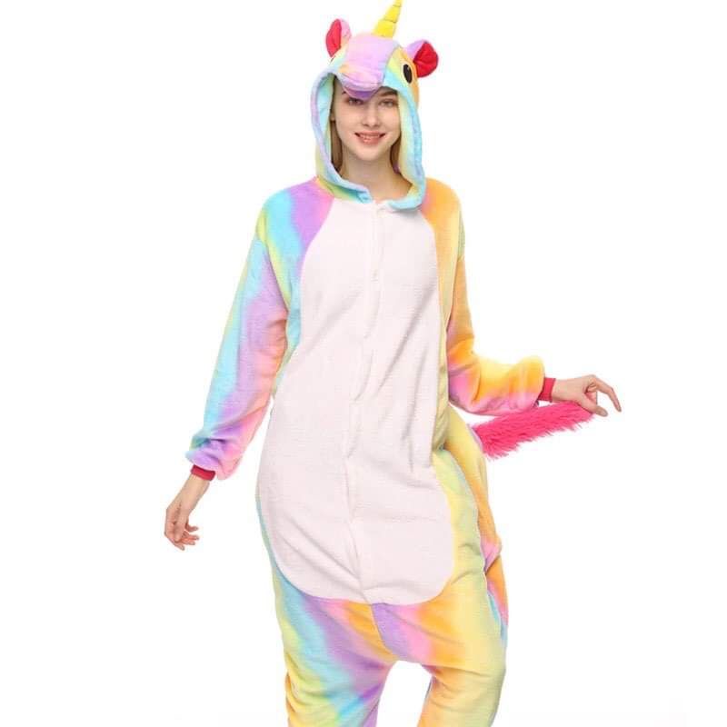 Bộ đồ kì lân unicorn cầu vồng 7 màu cho bé và người lớn