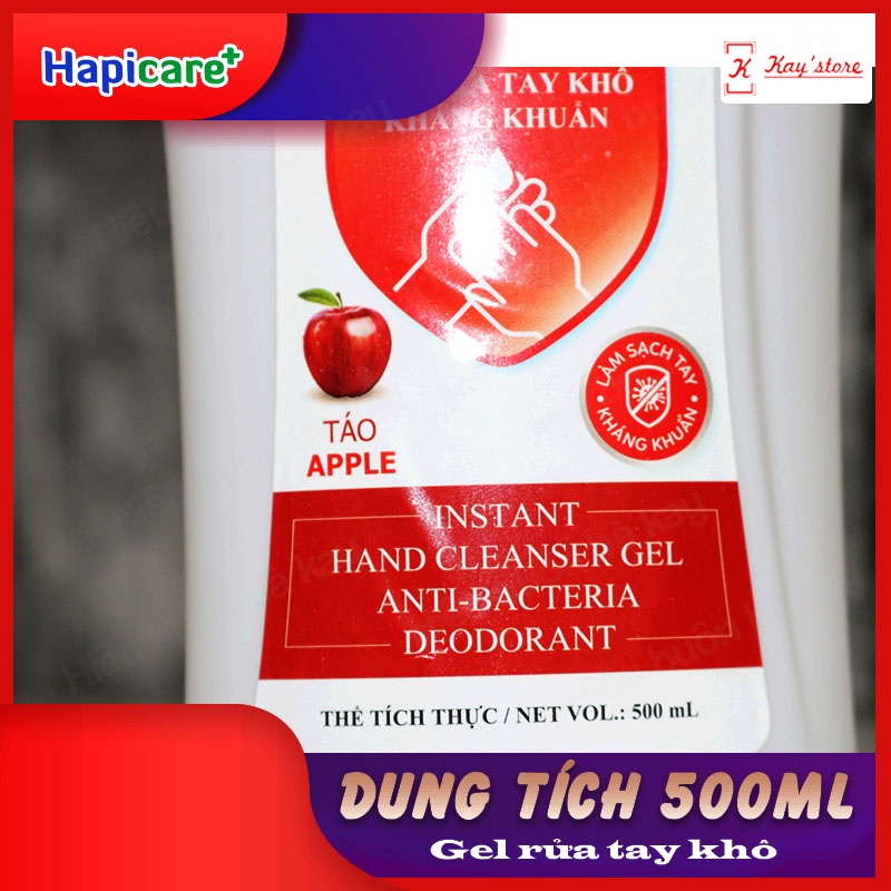 Gel rửa tay khô Hapicare+ (500ml) cho khả năng kháng khuẩn &amp; Khử mùi