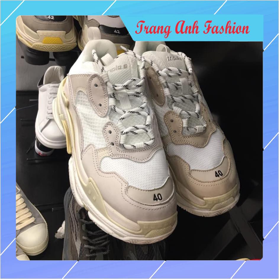 [Video tận cảnh]Giày Sneaker Balen Nam Nữ Đế Bẩn Trips Cao Cấp + Màu Trắng - Trang Anh Fashion