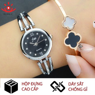 Đồng hồ thời trang nữ Silver - Trắng mặt đen
