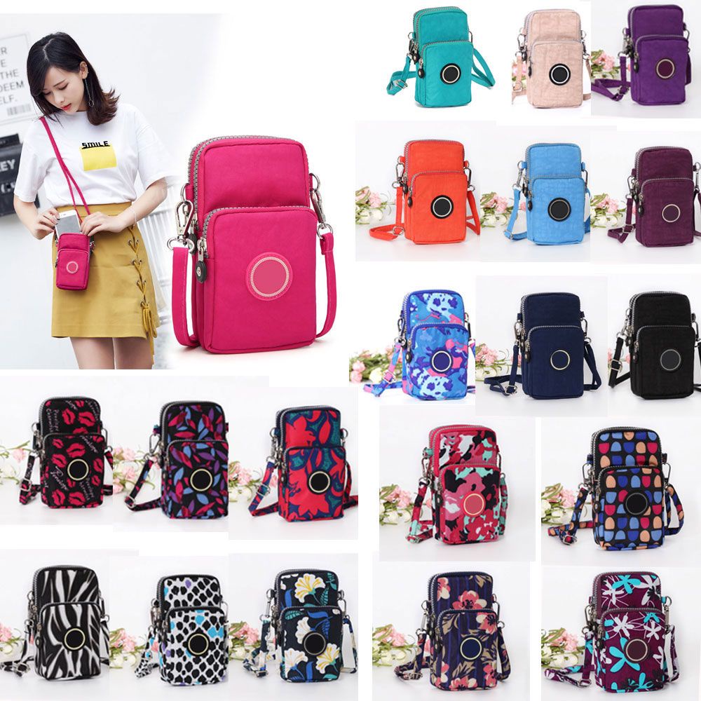 Túi đeo chéo dùng đựng điện thoại bằng polyester in họa tiết thời trang cho nữ