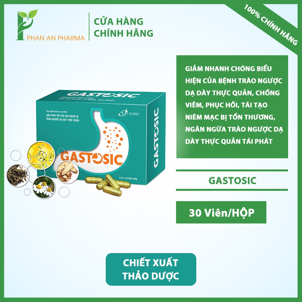 Gastosic hỗ trợ chức năng đường tiêu hoá, hỗ trợ cải thiện trào ngược dạ dày thực quản CN252