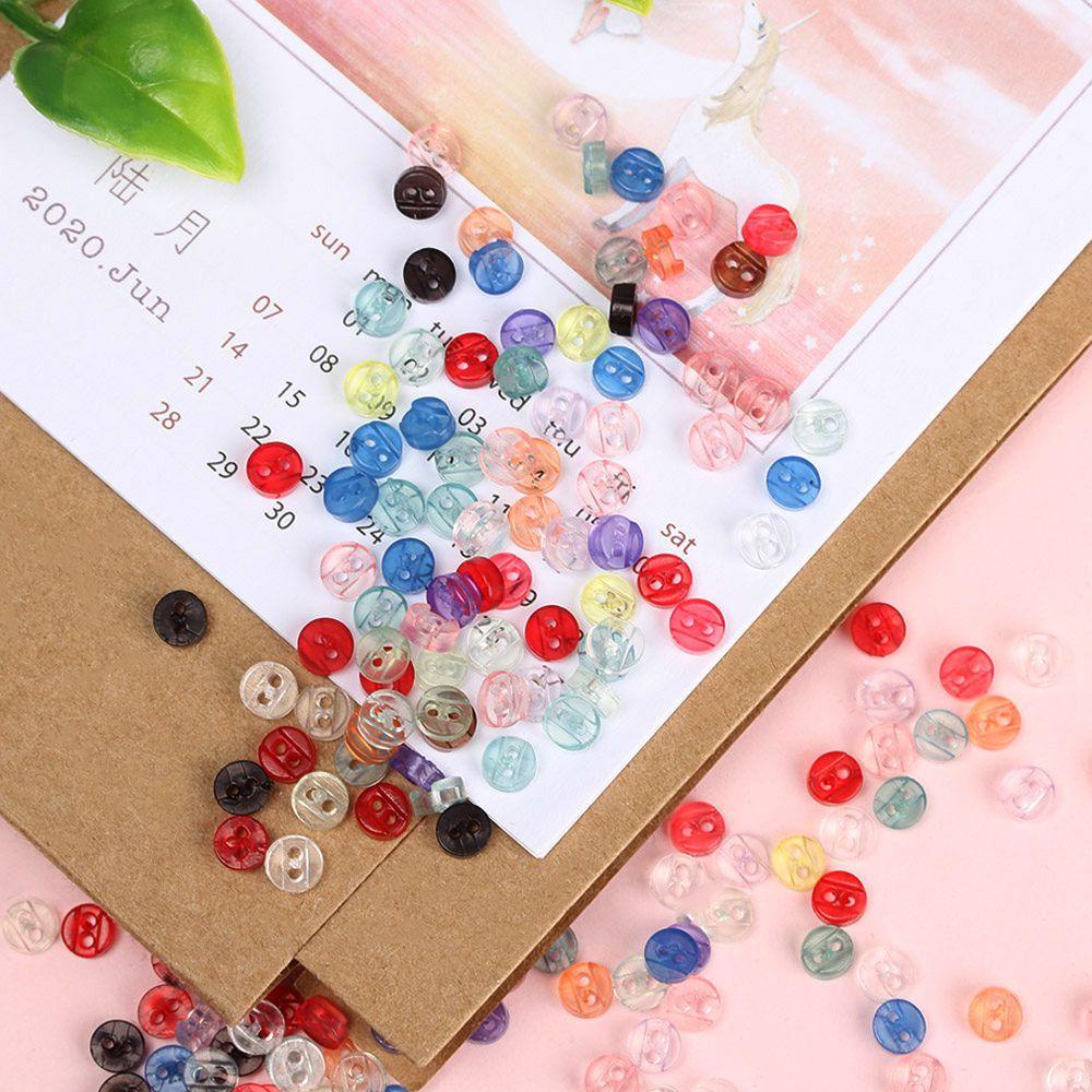 Set 50 Nút Nhựa 5mm Trong Suốt Nhiều Màu Cho Búp Bê