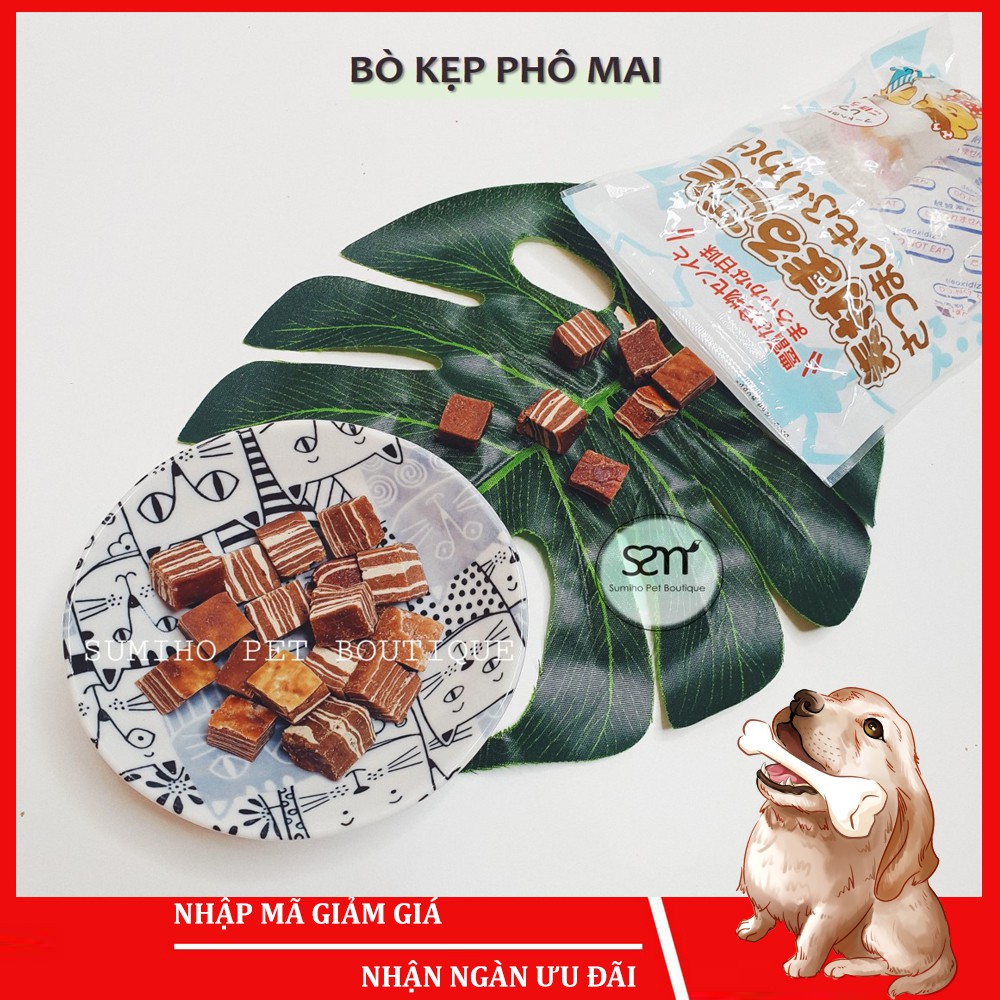 Bánh thưởng cho chó Sumiho (Bò kẹp phô mai) (100gr/túi) Đồ ăn cho chó mèo thú cưng