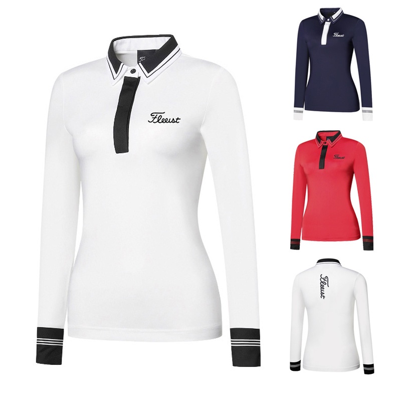 Titleis Áo Thun polo Dài Tay Ôm Dáng Thoáng Khí Phong Cách Mới Cho Nữ YKQT