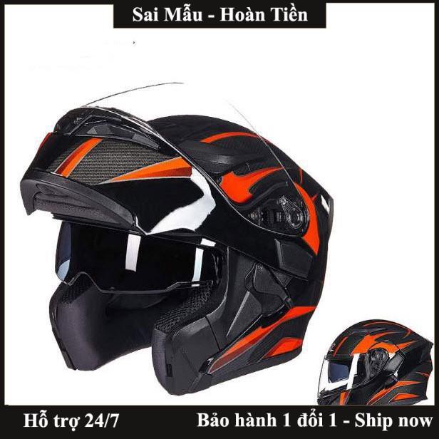 ✔️Mũ bảo hiểm fullface lật hàm GXT 2018 (đen hoa văn) cực kỳ hầm hố, bền đẹp - HÀNG CHÍNH HÃNG