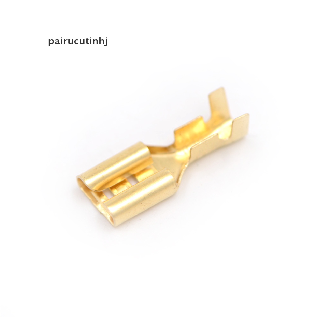 Set 100 Đầu Nối Dây Loa Xe Hơi Bằng Đồng Mạ Vàng 4.8mm
