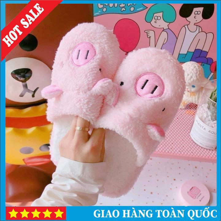 Combo 2 Đôi Dép Bông 🌸FREESHIP🌸 Dép Đi Trong Nhà- Hình Heo Hình Lợn Ngộ Nghĩnh (Tuyển Sỉ)