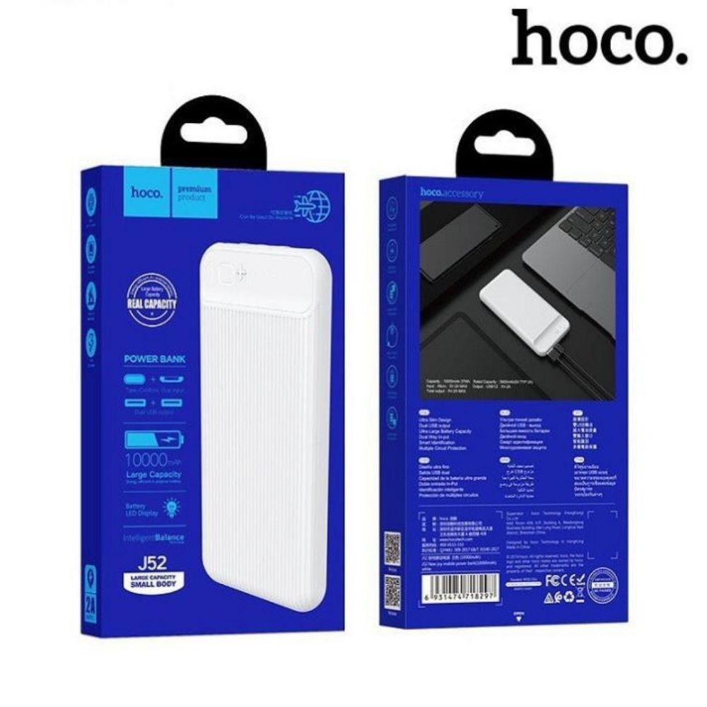 Sạc Dự Phòng Hoco J52 Bản Nâng Cấp, Kiểu Dáng Sang Chảnh, Siêu Mỏng