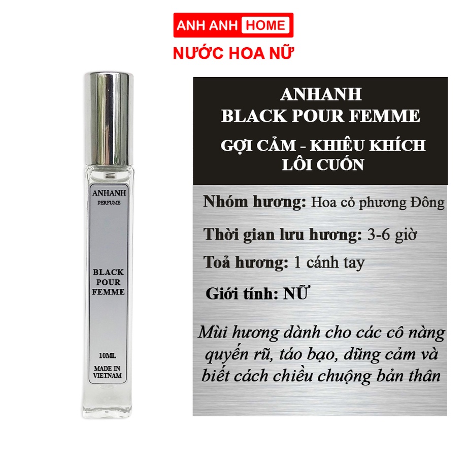 Tinh dầu Nước Hoa Nữ Body Mist AnhAnh Ngọt ngào, quyến rũ - Thơm lâu 6-8 tiếng - Dung tích 10ml