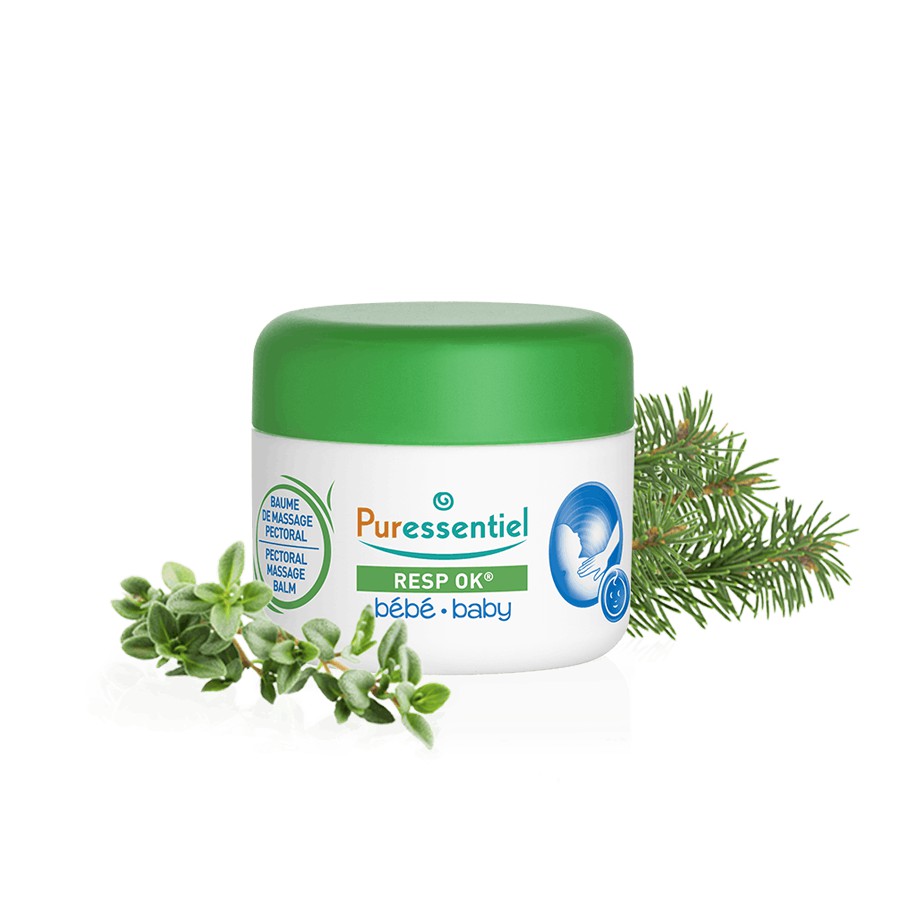 [CHÍNH HÃNG PHÁP] Sáp Làm Ấm Ngực Cho Bé Puressentiel Respiratory RESP OK Pectoral Massage Balm Baby 30ML