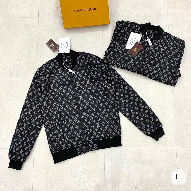 Áo khoác bomber LV2375 phối hoạ tiết vân chìm, Áo khoác bò LV thời trang, Bin Store