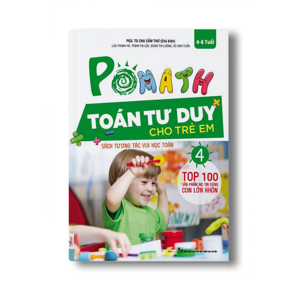 Sách - Combo 3 Cuốn Pomath Toán Tư Duy Cho Trẻ Em Từ 4 - 6 Tuổi (Tập 4,5,6) + tặng kèm bút hoạt hình