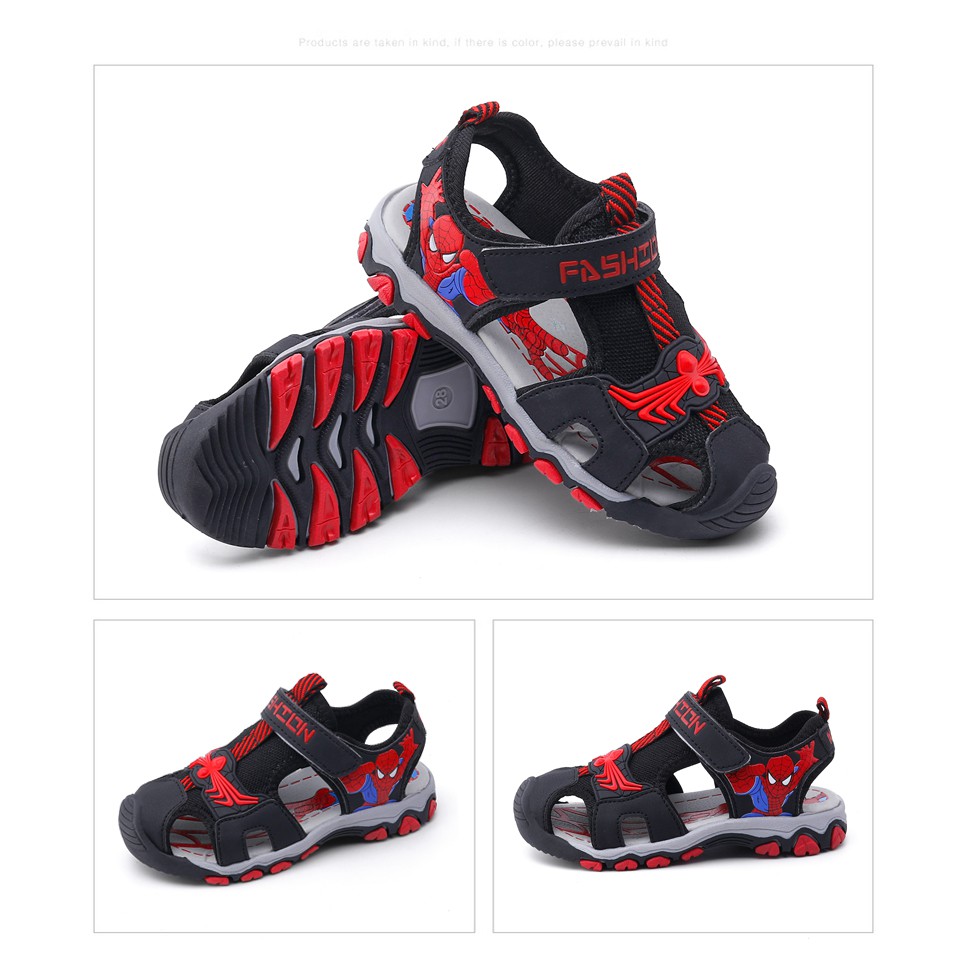 FORM TO_Giày sandal bít mũi bé trai người nhện spiderman siêu hot