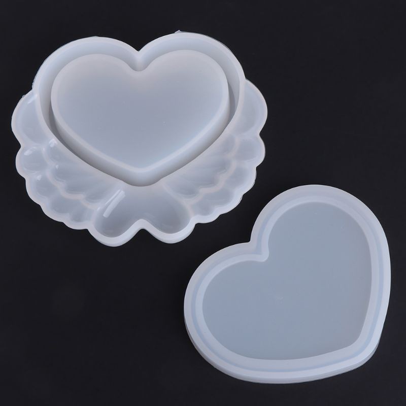 L DIY Handmade Storage Jewelry Box Love Heart Moon Flower Silicone Mold Crystal Epoxy Molds