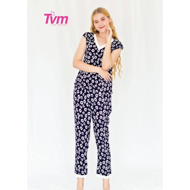 Bộ dài nữ mặc nhà chất xô nhún CM288 Comi Homewear