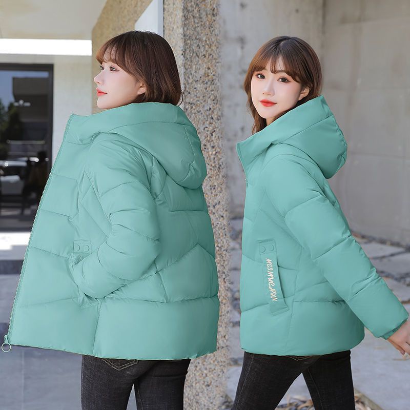 Áo Khoác Phao Đệm Cotton Dày Dáng Ngắn Có Mũ Trùm Thời Trang Mới 2022 Cho Nữ