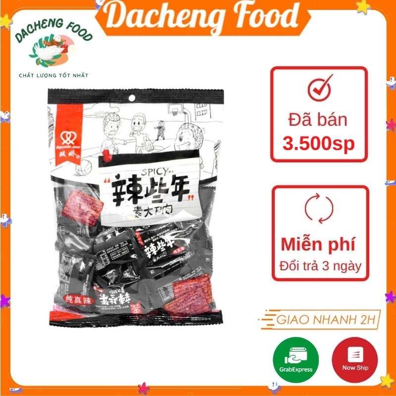 Thịt hổ cay Hồ Nam màu đỏ 1 túi 250g có 30-35 gói nhỏ đồ ăn vặt Sài Gòn vừa ngon vừa rẻ | Dacheng Food