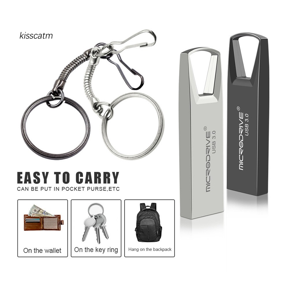 ❁KISS❁Portable 1/2TB USB 3.0 Flash Drive U Disk Memory Stick with Key Ring Holder