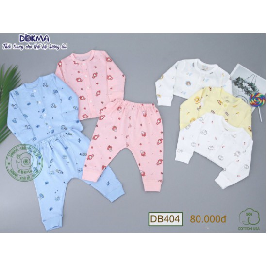 Bộ sơ sinh cài giữa dài tay Dokma (NB-6M)