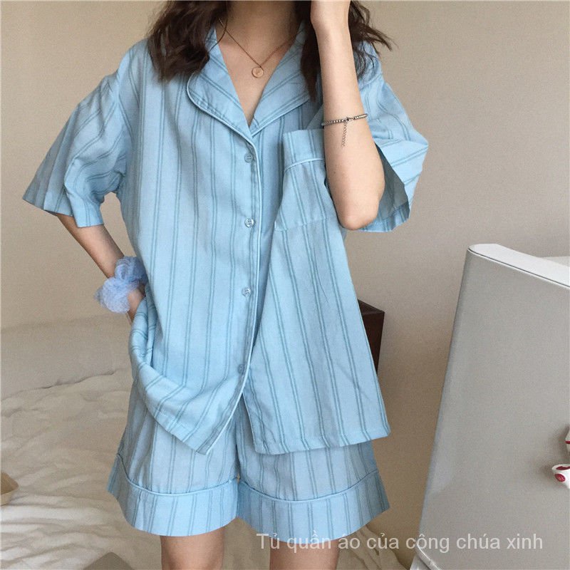 Bộ Đồ Ngủ Tay Ngắn Dáng Rộng Thoải Mái Thời Trang Mùa Hè Cho Nữ