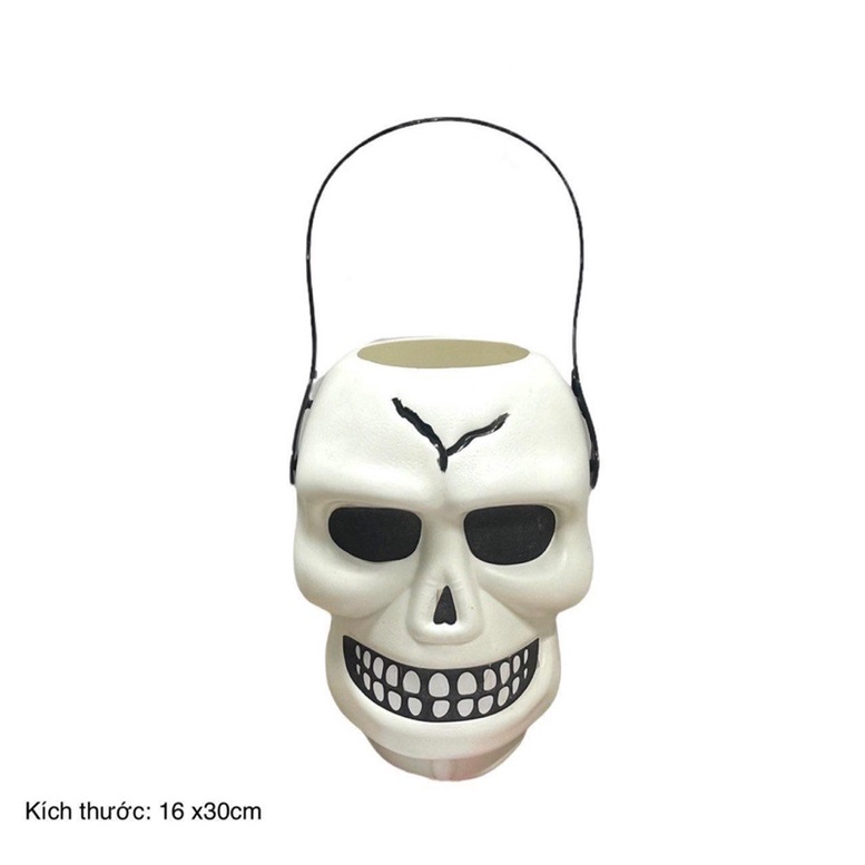 Giỏ đựng kẹo 15cm độc đáo mẫu Mèo Đen, Gấu Dâu, Đầu Lâu Đồ Chơi Halloween