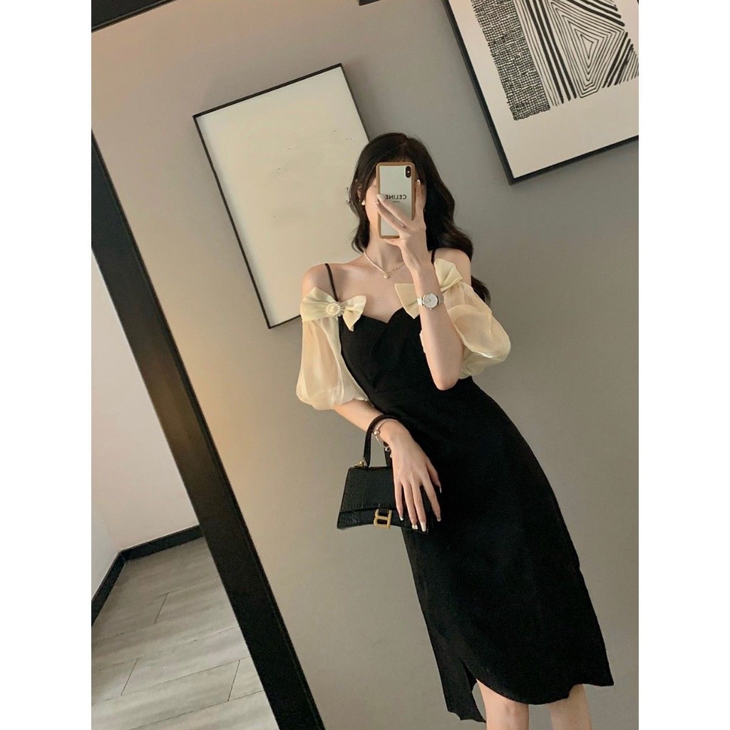 Đầm Hai Dây Dáng Ôm Phong Cách Pháp Cổ Điển Thời Trang Mùa Hè 2022 Dành Cho Nữ
