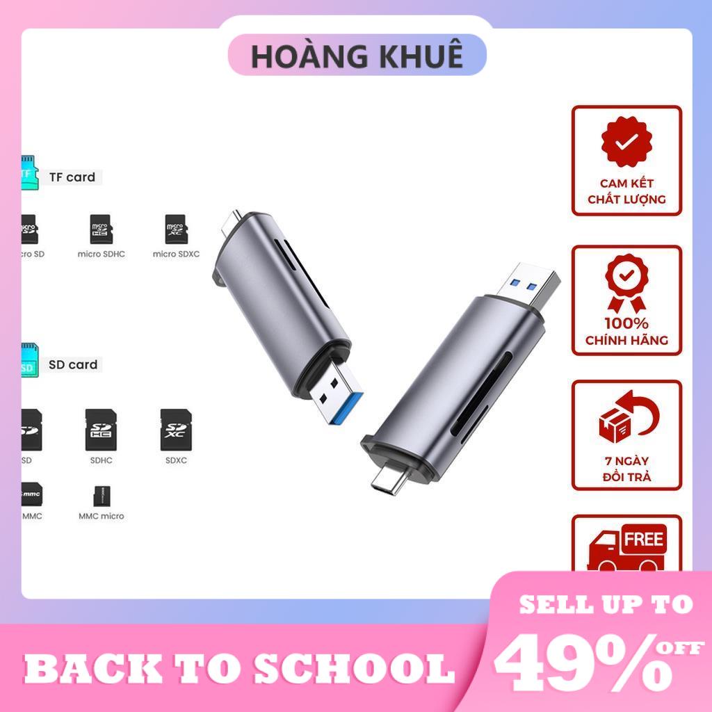 Đầu đọc thẻ USB Type-C với 2 khe thẻ cắm SD và OTG UGREEN CM184