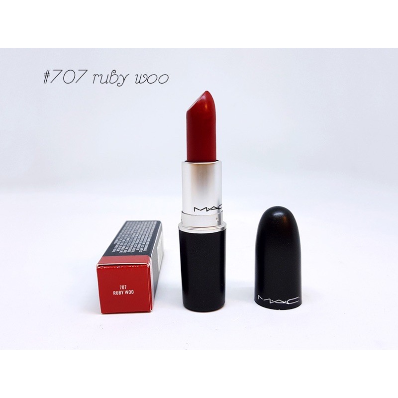 Son MAC Ruby Woo 707 Màu Đỏ Cổ Điển – Retro Matte (kèm video thật)