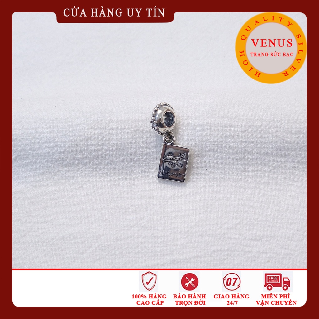 [Charm bạc 925 cao cấp] Charm treo Passport- Mã sản phẩm VENUST28