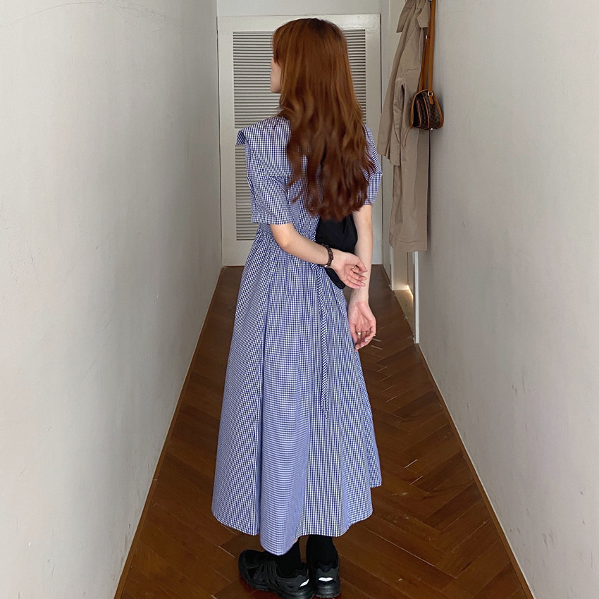 Đầm Thời Trang Tay Ngắn Họa Tiết Kẻ Sọc Thanh Lịch 41399 | BigBuy360 - bigbuy360.vn