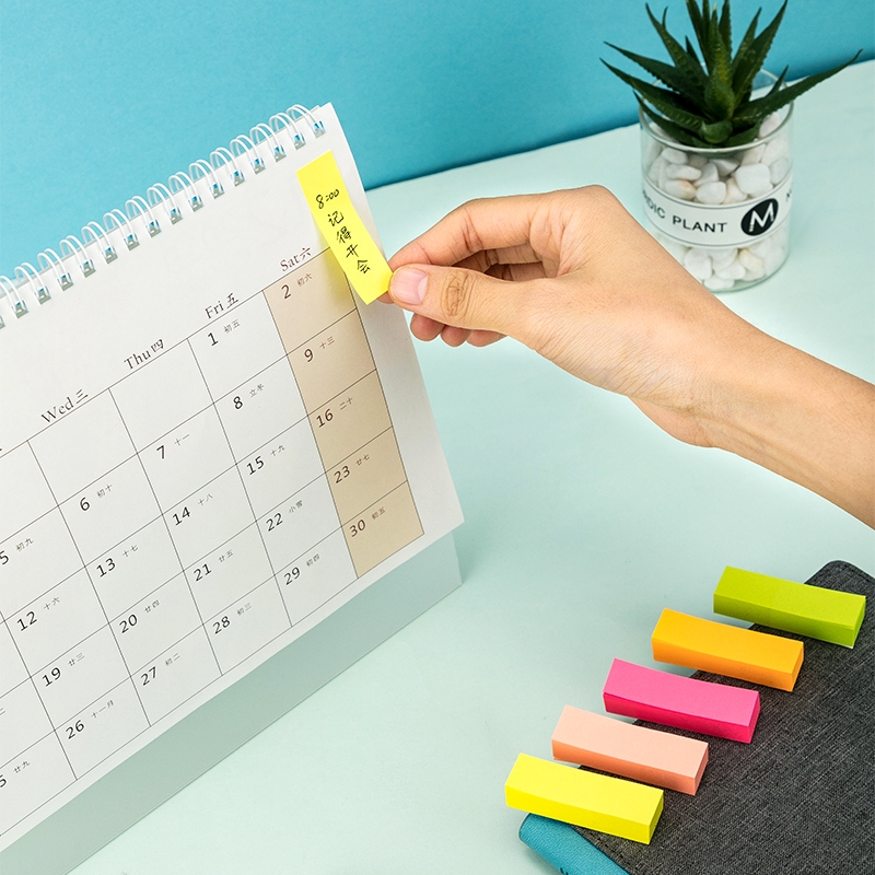 Miếng Dán Ghi Chú Deli Màu Dạ Quang 71545