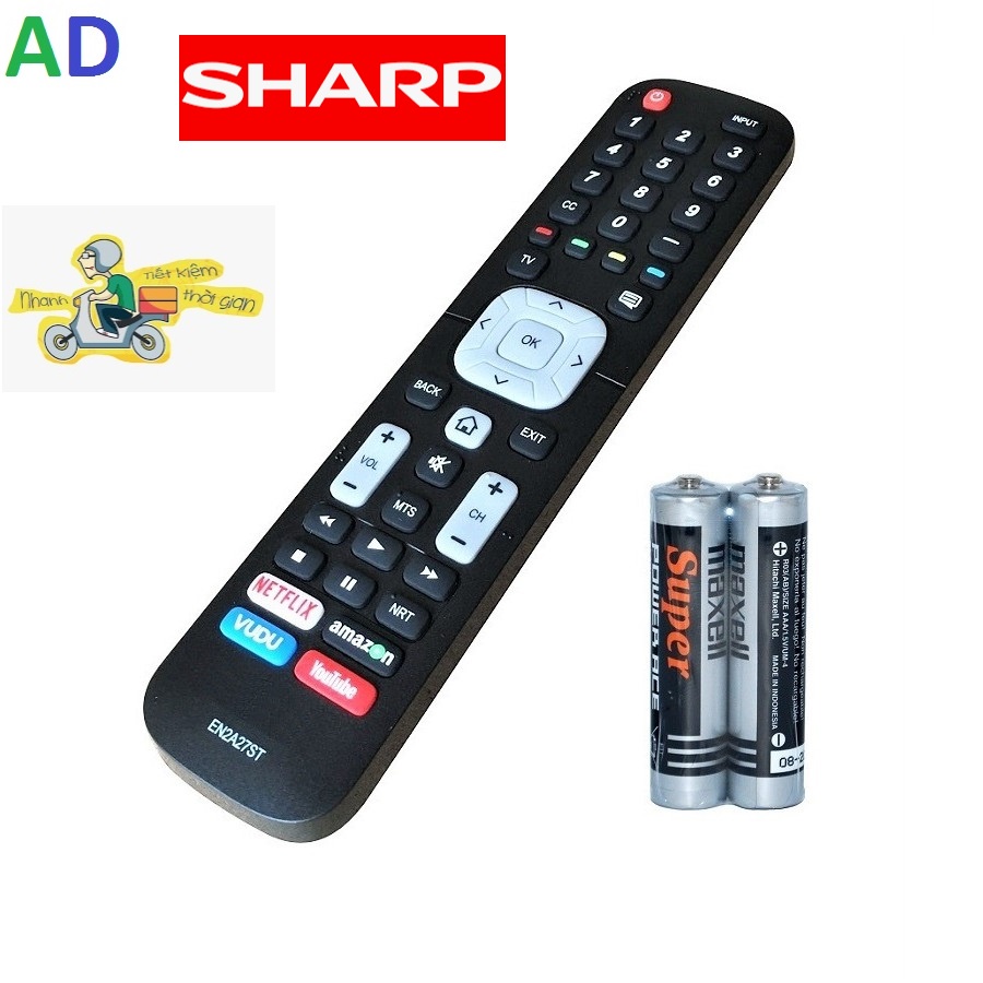 Điều khiển tivi sharp EN2A27ST loại tốt zin theo máy dùng được cho tất cả các dòng tivi Sharp internet hiện nay
